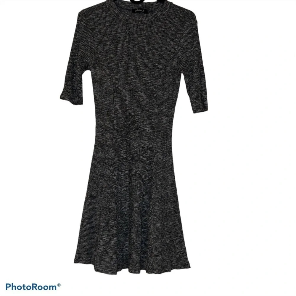 Aiden Y grey ribbed knit mini  dress Sz S